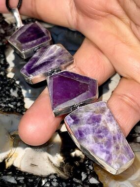 Large Amethyst Crystal Pendant 4 1/4”